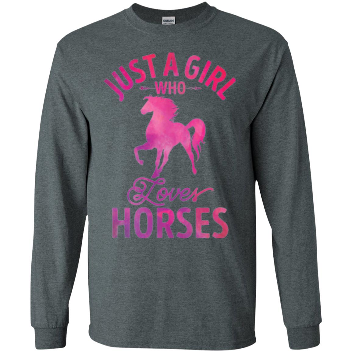 Horse Lovers T-shirt Just A Girl Who Loves Horses Dark Heather