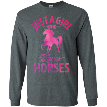 Horse Lovers T-shirt Just A Girl Who Loves Horses Dark Heather