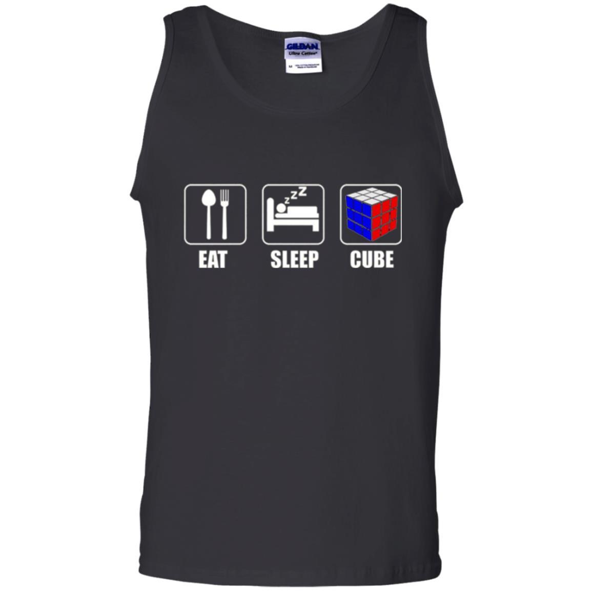 Rubik Lover T-shirt Eat Sleep Cube T-shirt Black