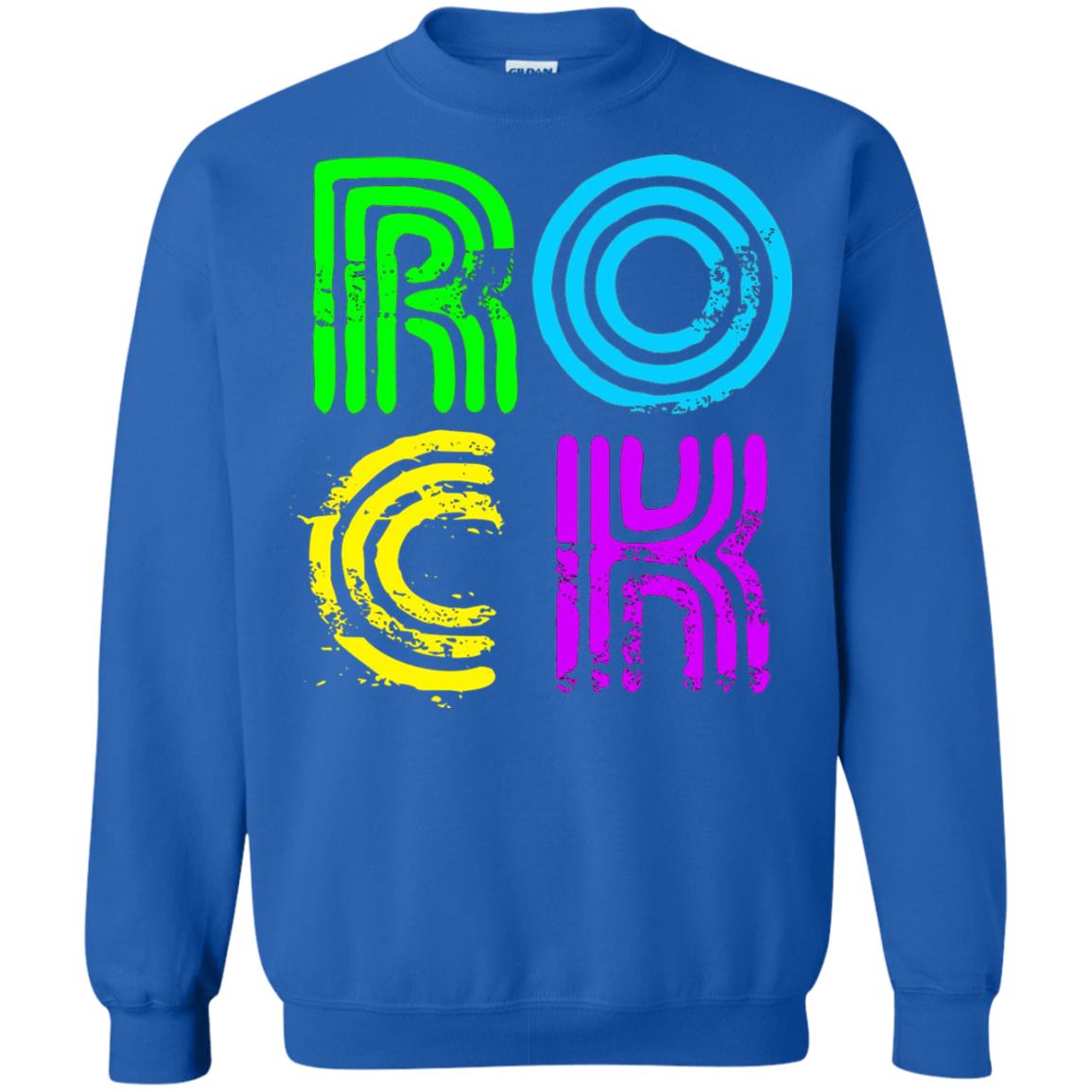 Bright Neon Colours Rock 80_s Retro Theme T-shirt Royal