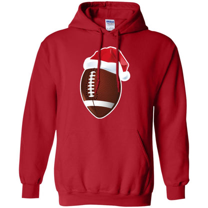 Football With Santa Claus Hat X-mas Shirt For Football Lovers Red