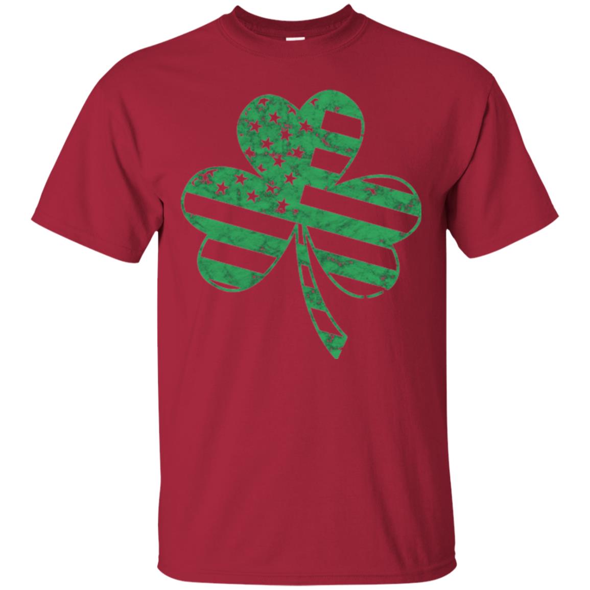 Irish American Flag Shamrock St. Patrick's Day T-shirt Cardinal