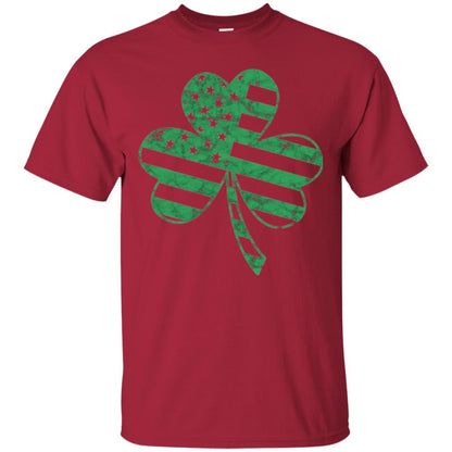 Irish American Flag Shamrock St. Patrick's Day T-shirt Cardinal
