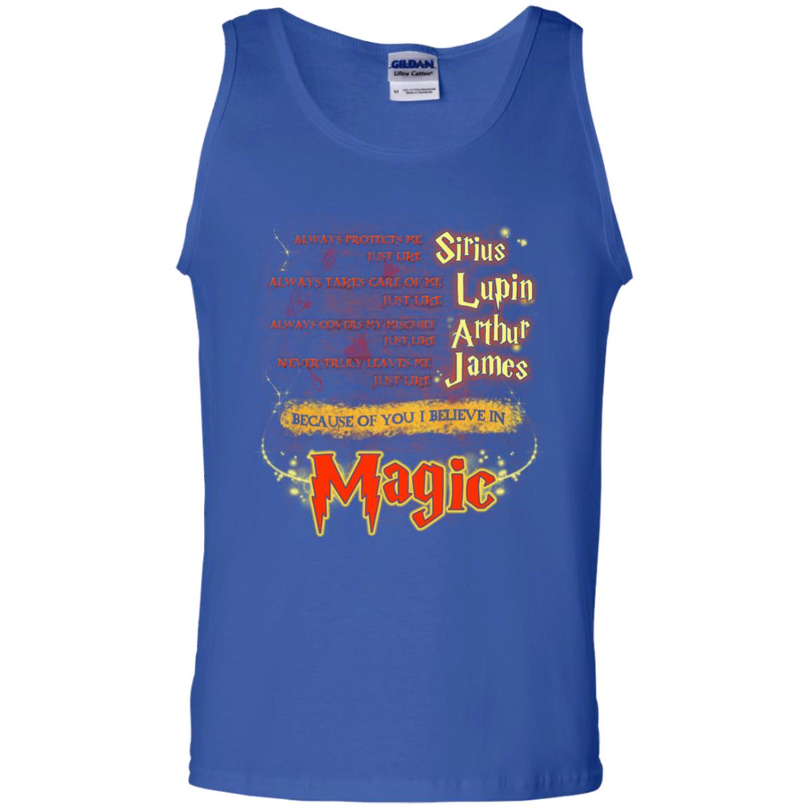 Always Protects Me Just Like Sirius Because Of You I Believe In Magic Potterhead's Dad Harry Potter ShirtG220 Gildan 100% Cotton Tank Top