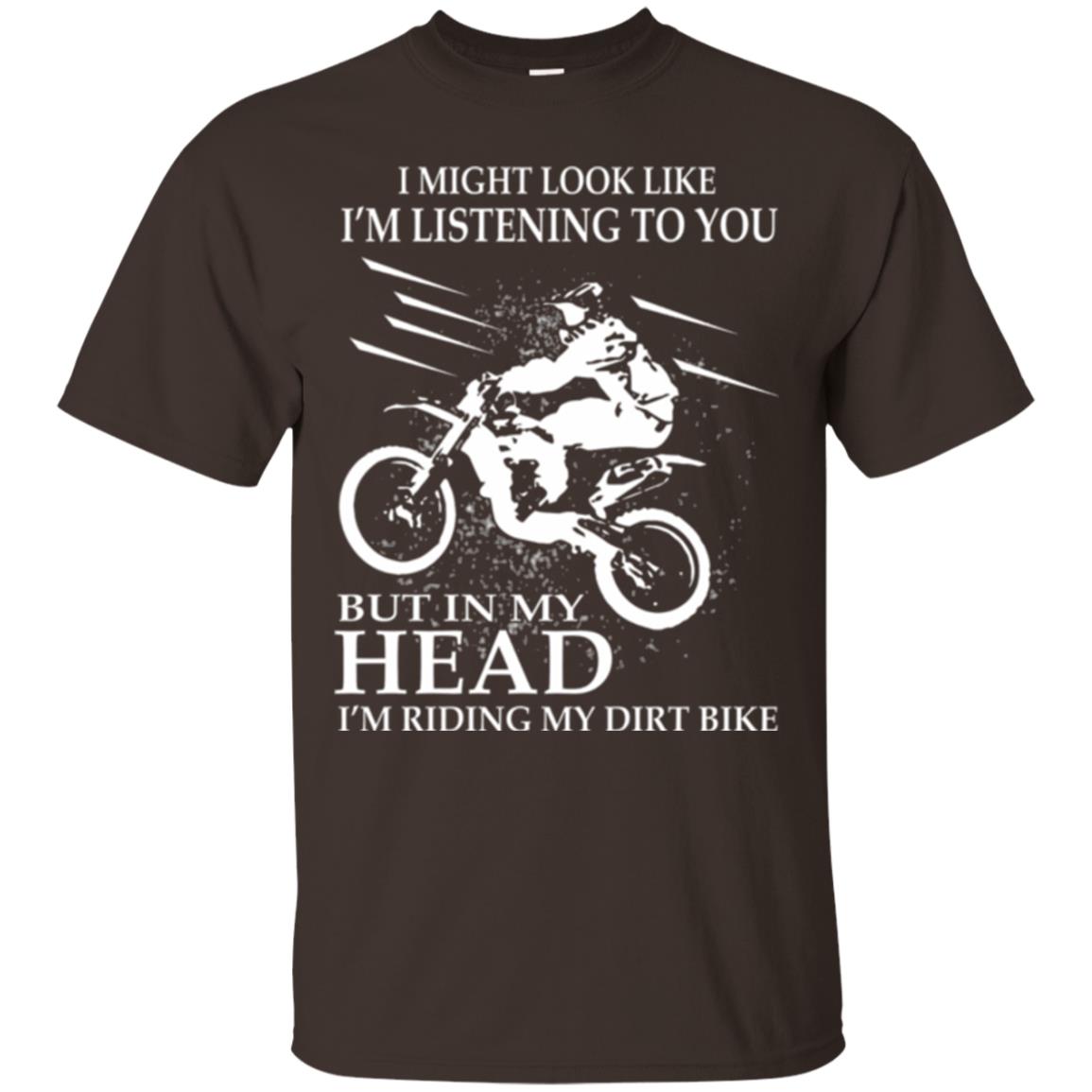 Funny Motocross T-shirt I_m Riding My Dirt Bike Dark Chocolate