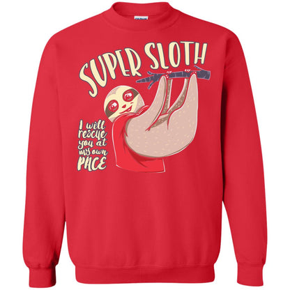 Funny Sloth T-shirt I Will Rescue You At My Own Pace Red