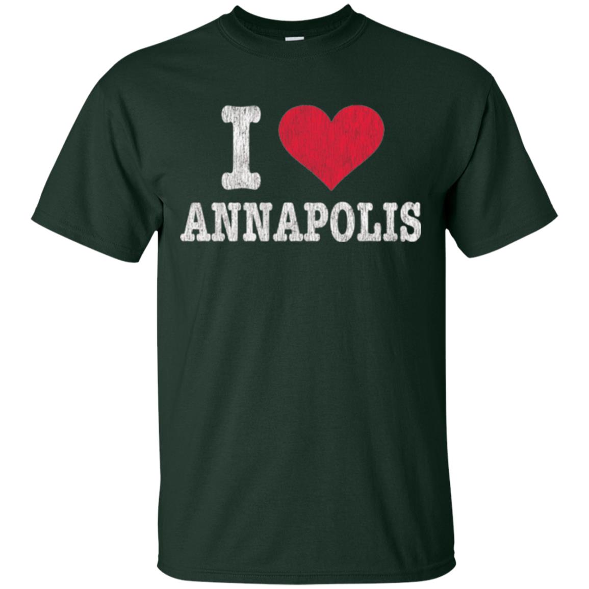 Distressed Retro I Love Annapolis T-shirt Forest