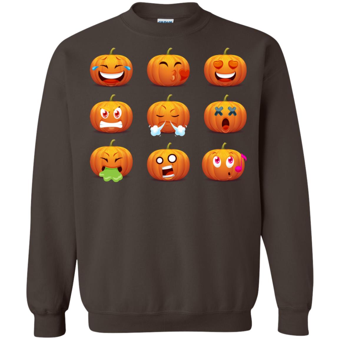 Funny Pumpkins Emoji Halloween Gift Shirt Dark Chocolate