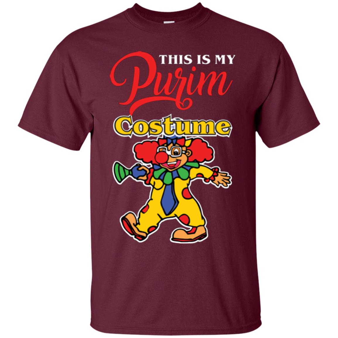 Purim Day T-shirt This Is My Purim Costume Maroon