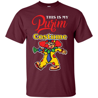Purim Day T-shirt This Is My Purim Costume Maroon