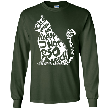 Cat Lover T-shirt Cat Make Me Happy You Not So Much Forest Green