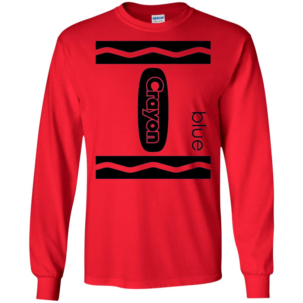 Blue Crayon Halloween Couple Friend Group Costume T-shirt Red