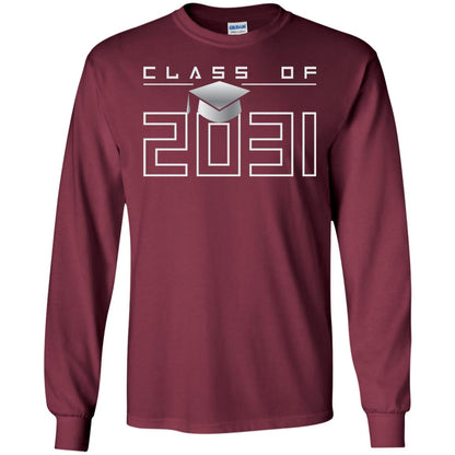 Class Of 2031 Kindergarten First Day Of School Graduate In 2031 Shirt Maroon