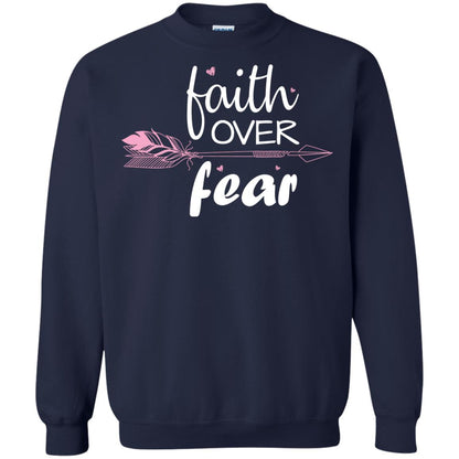 Faith Over Fear Arrow Christian Shirt Navy