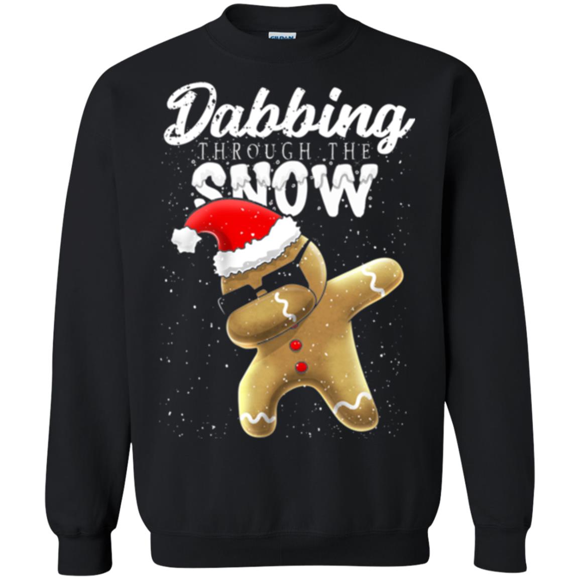 Dabbing Gingerbread T-shirt Dabbing Through The Snow Black