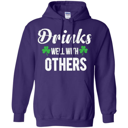 Drinks Well With Others St. Patrick_s Day T-shirt Purple