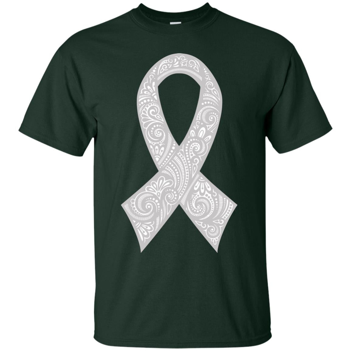 Gray Ribbon Gift Shirt For Brain Cancer Awareness Forest