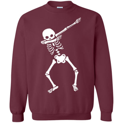 Funny Halloween T-shirt Dabbing Skeleton Maroon