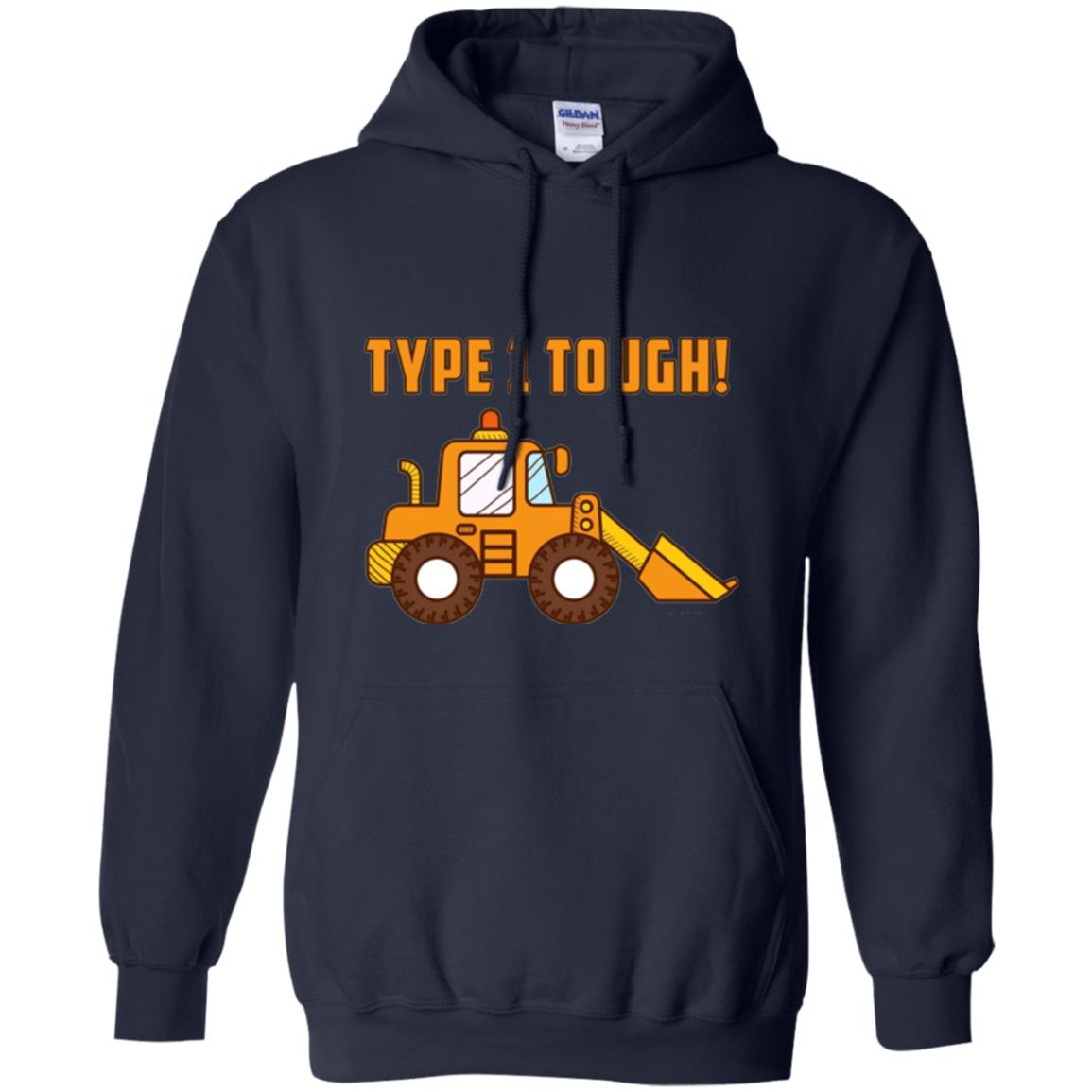Type 1 Tough Bulldozer Diabetic Diabetes T-shirt Navy