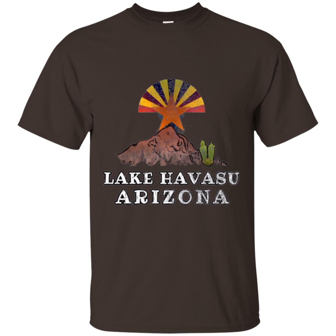 Lake Havasu Arizona T-shirt Flag Inspired Desert Scenery Dark Chocolate