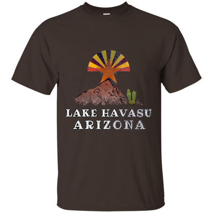 Lake Havasu Arizona T-shirt Flag Inspired Desert Scenery Dark Chocolate