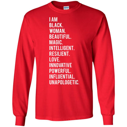 I Am Black Woman Black History Month 2018 T-shirt Red
