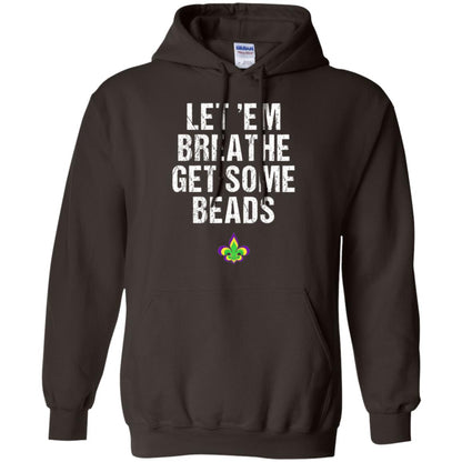 Mardi Gras T-shirt Let_em Breathe Get Some Beads Dark Chocolate
