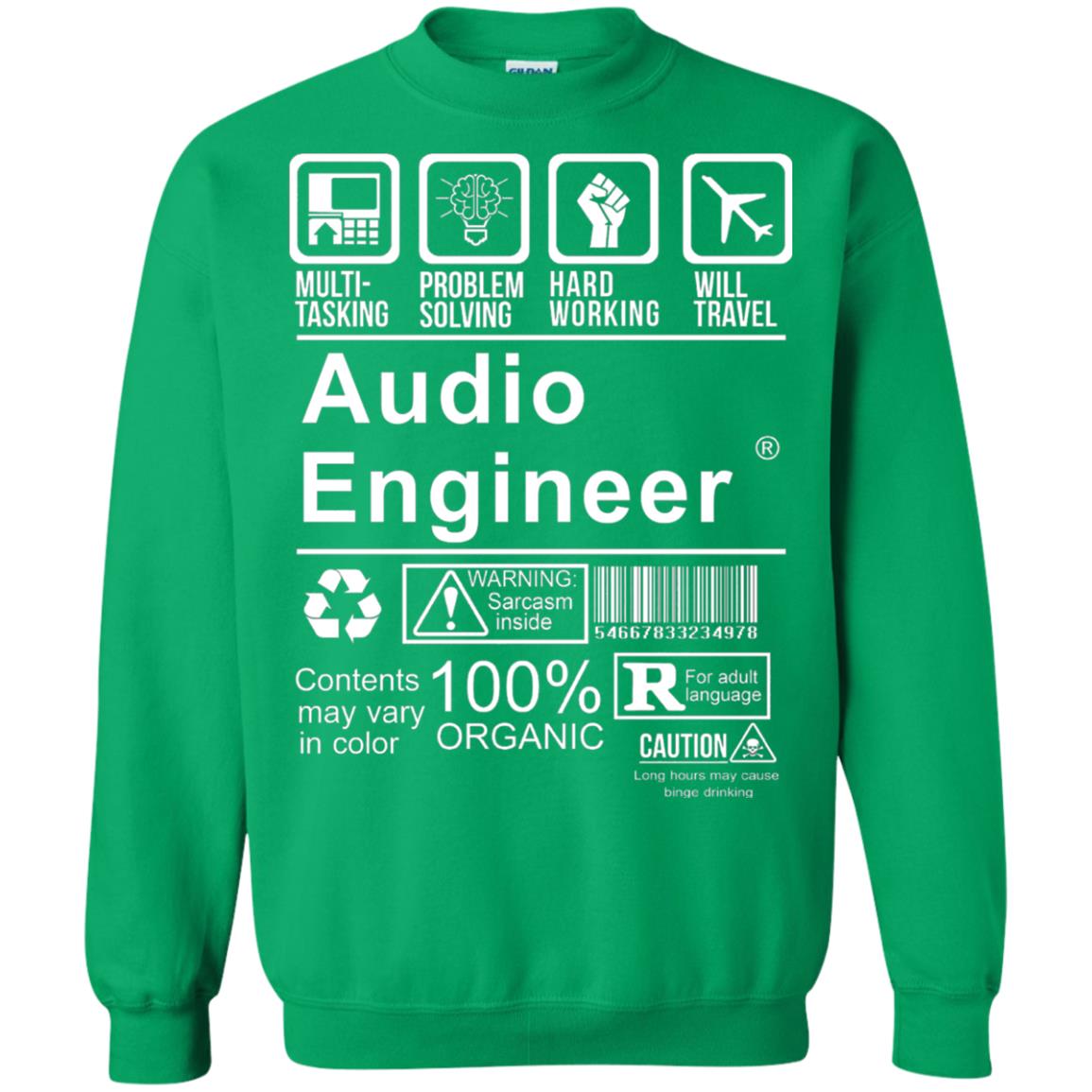 Audio Engineer Shirt Multi Tasking Problem Solving Irish Green