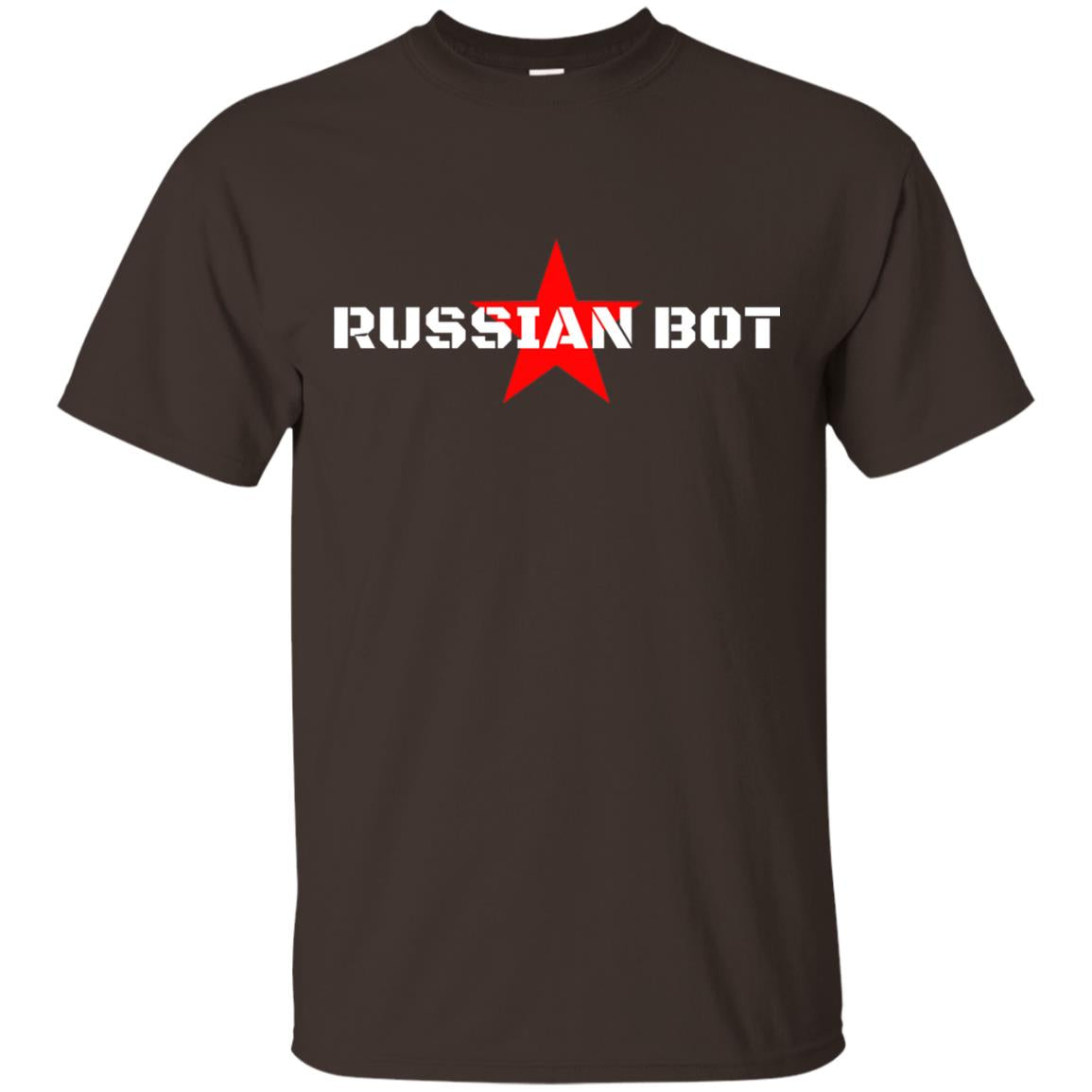 Russian Bot Star Vintage Hacker Political Spy T-shirt Dark Chocolate