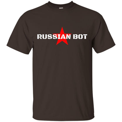 Russian Bot Star Vintage Hacker Political Spy T-shirt Dark Chocolate