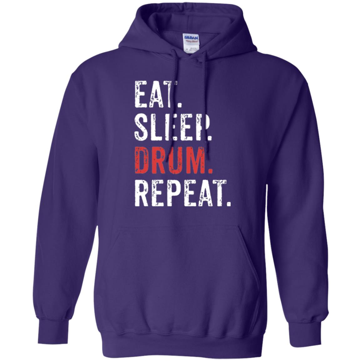 Drummer T-shirt Eat Sleep Drum Repeat Purple