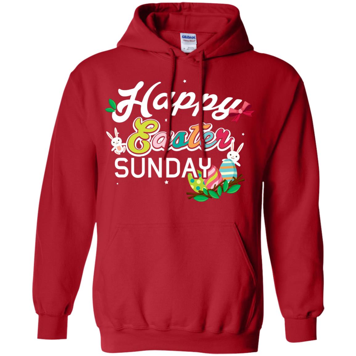 Christian T-shirt Happy Easter Sunday Red