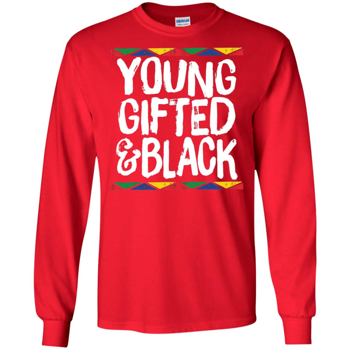 African Pride History Heritage T-shirt Young Gifted And Black Red