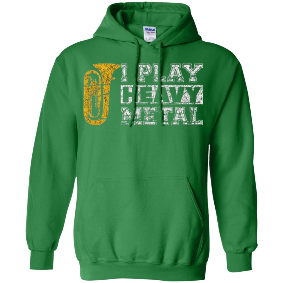 Funny Band Distressed T-shirt I Play Heavy Metal Irish Green