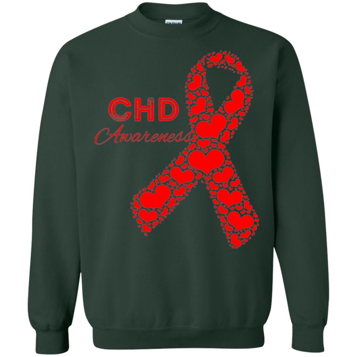 Chd Congenital Heart Defect Awareness T-shirt National Wear Red Forest Green