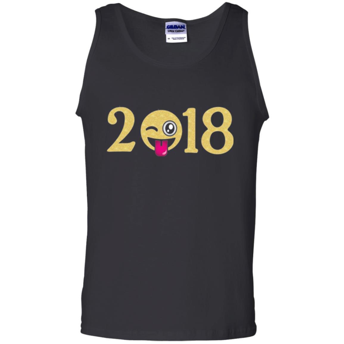 Happy New Year T-shirt Face New Year 2018 Party Black