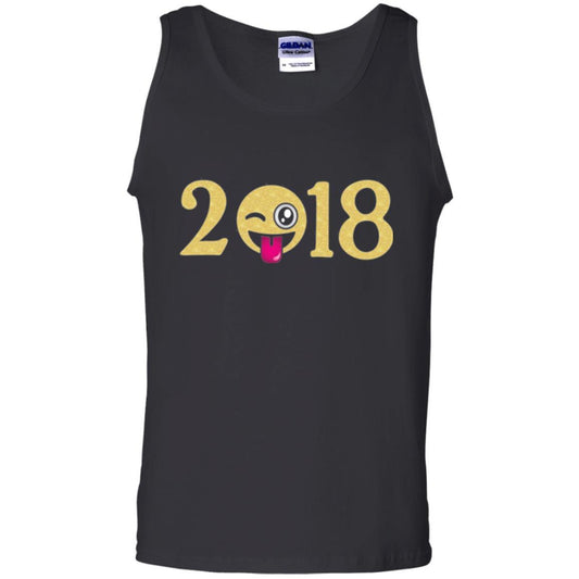 Happy New Year T-shirt Face New Year 2018 Party Black