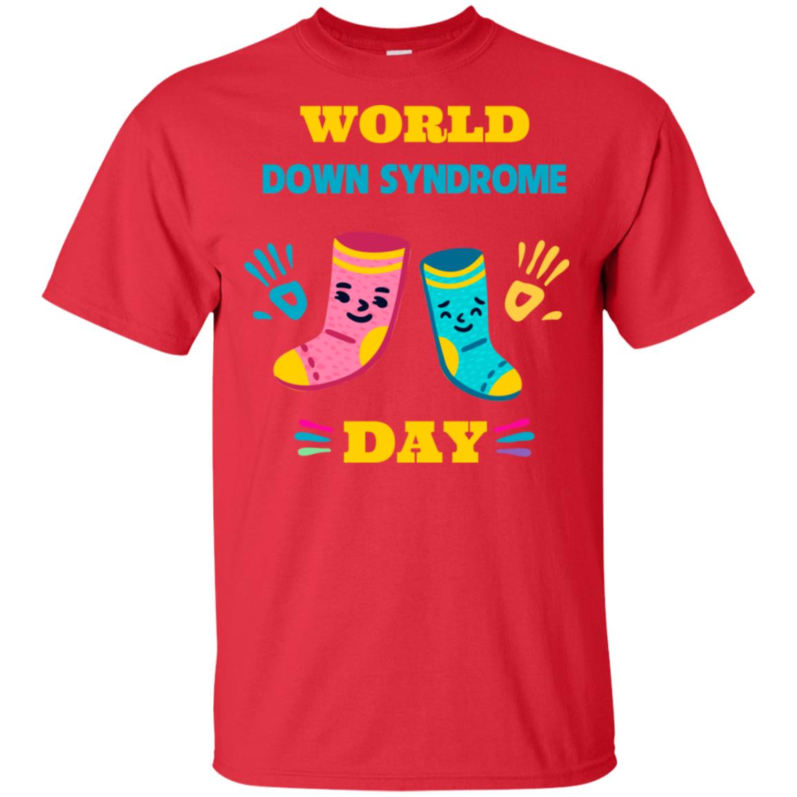 World Down Syndrome Day Hands And Stocks Shirt Red
