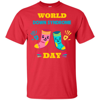 World Down Syndrome Day Hands And Stocks Shirt Red