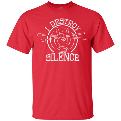 Drummer T-shirt I Destroy Silence Red