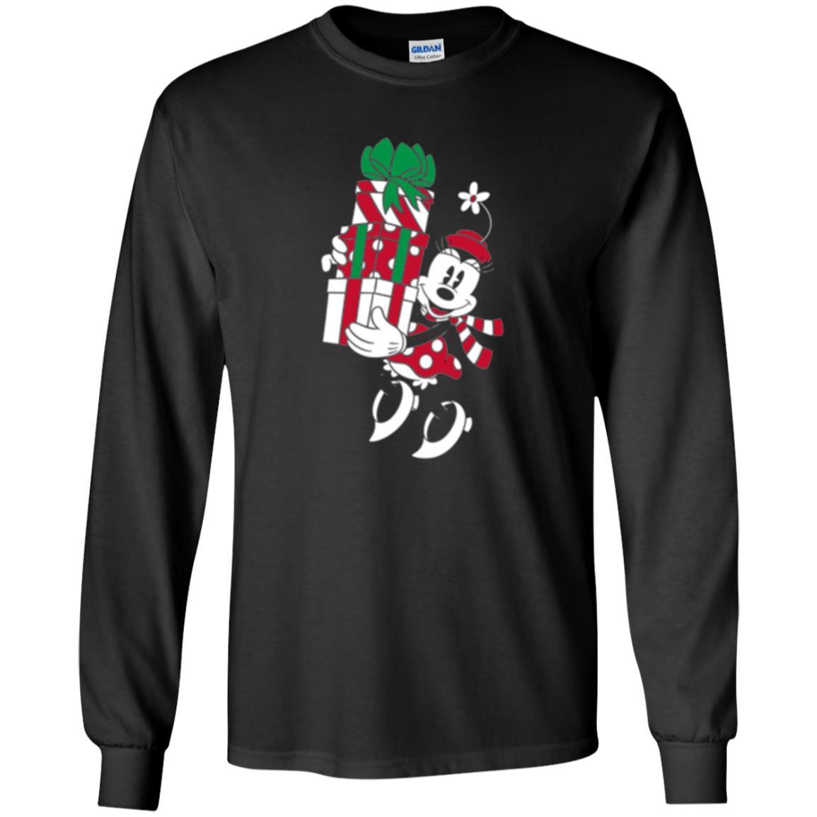Christmas T-shirt Disney Minnie Mouse Christmas Gifts Black
