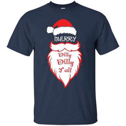 Christmas T-shirt Merry Dilly Dilly Y'all Navy