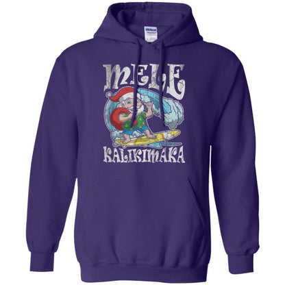 Christmas T-shirt Mele Kalikimaka Santa Hawaii Purple