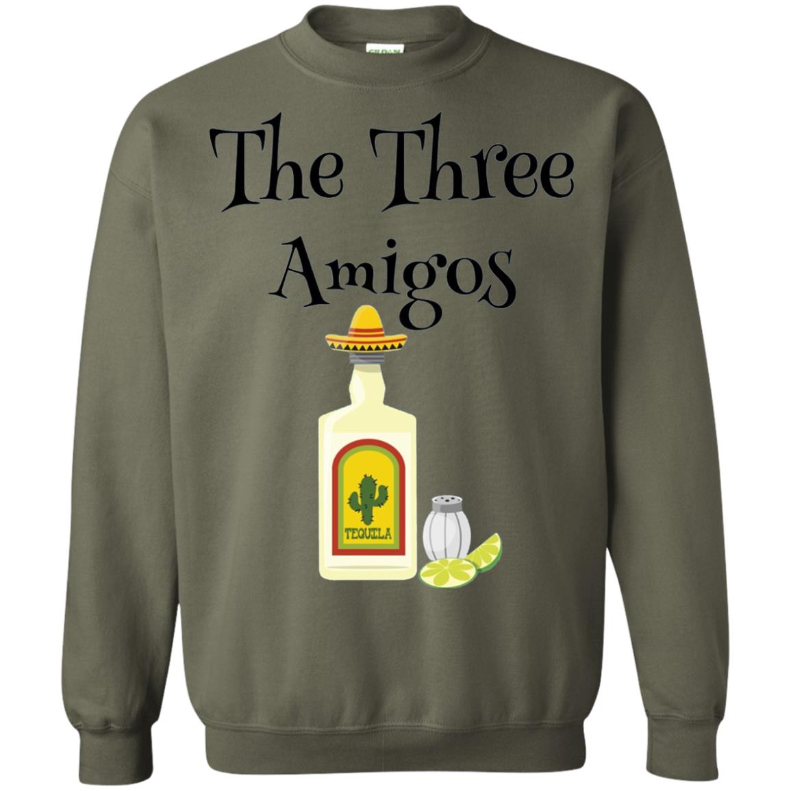 Cooking Lovers T-shirt The Three Amigos Tequila Salt Lime Military Green