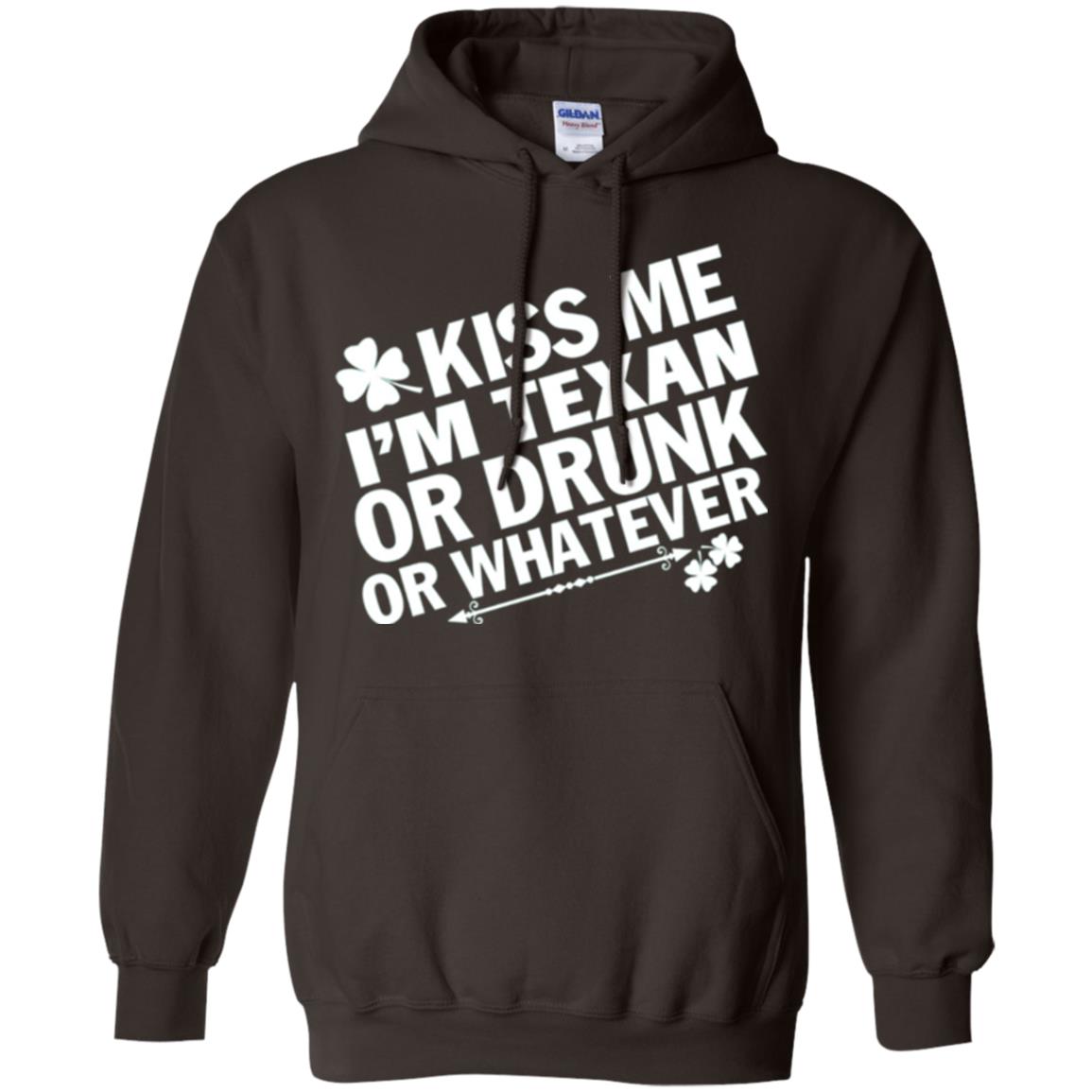 Kiss Me I_m Texan Or Drunk Or Whatever St. Patrick_s Day T-shirt Dark Chocolate