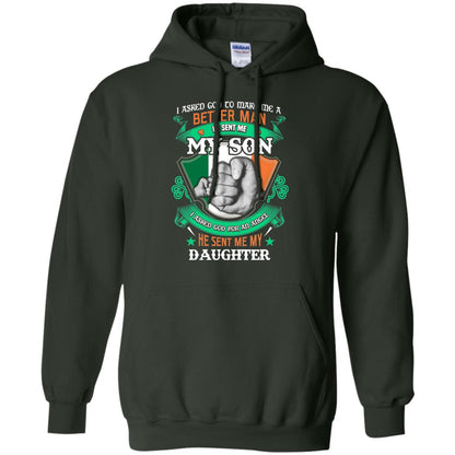 He Sent Me My Son He Sent Me My Daughter Saint Patrick's Day Shirt For Dad Forest Green