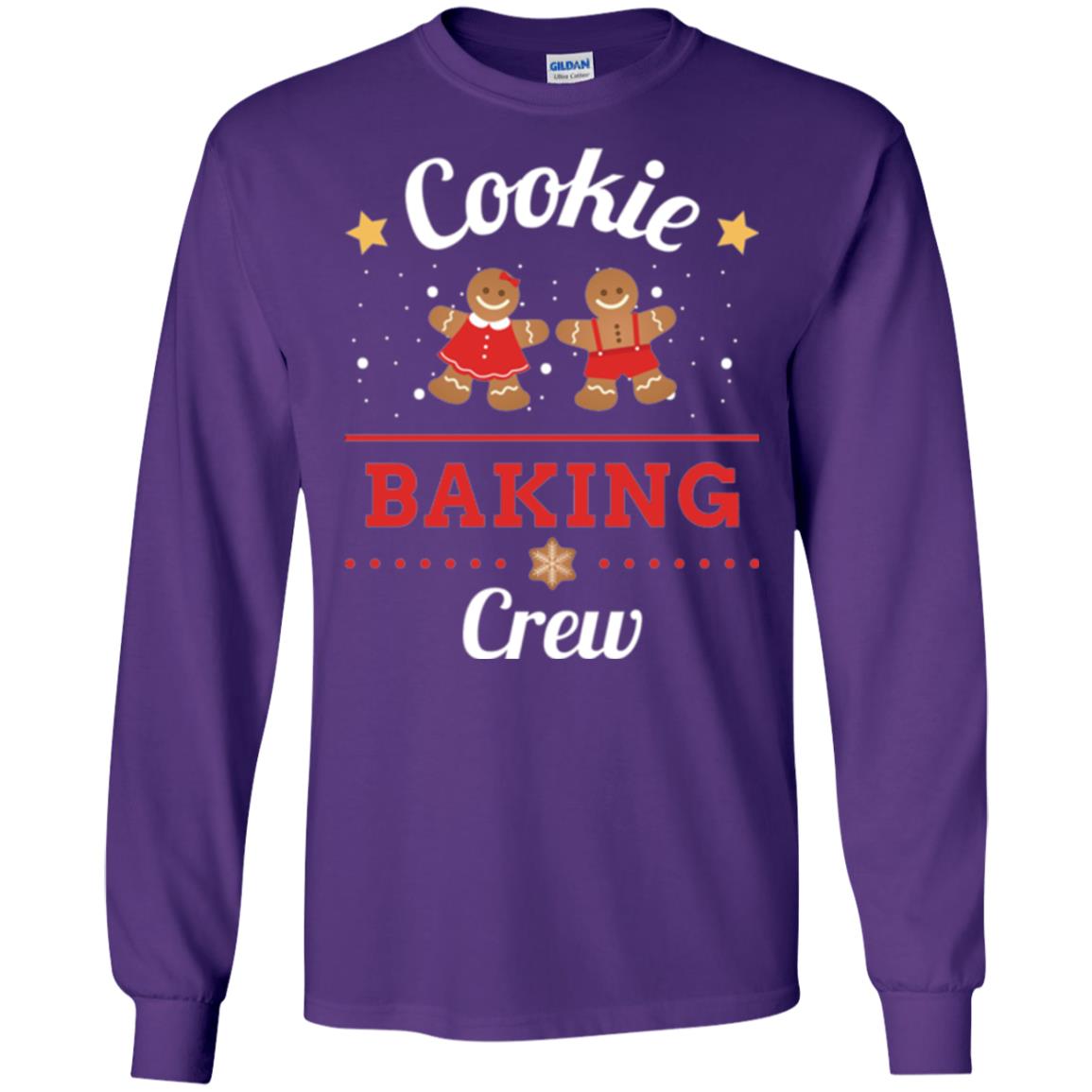 Christmas T-shirt Gingerbread Cookie Baking Crew Purple
