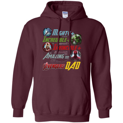 Mighty Incredible Invincible Amazing Dad Movie Fan T-shirt Maroon