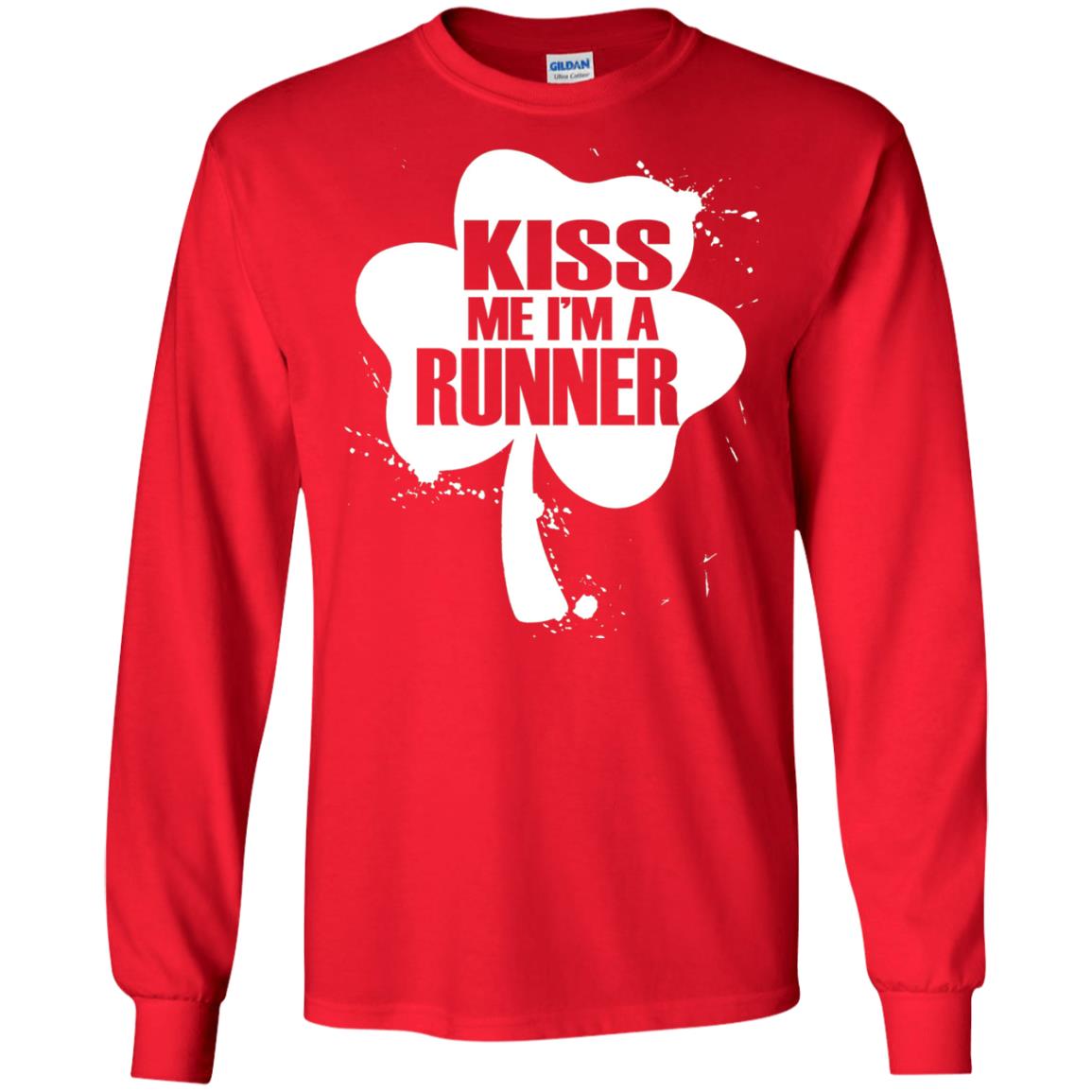 Kiss Me I_m Runner St. Patrick_s Day T-shirt Red