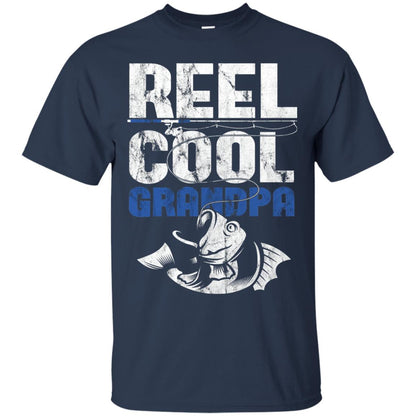 Reel Cool Grandpa Papa Fisherman T-shirt Navy
